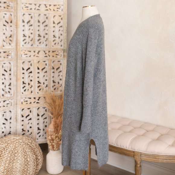 Women’s Halogen Gray‎ Long Open Front Wool Blend Cardigan size M - Picture 4 of 11